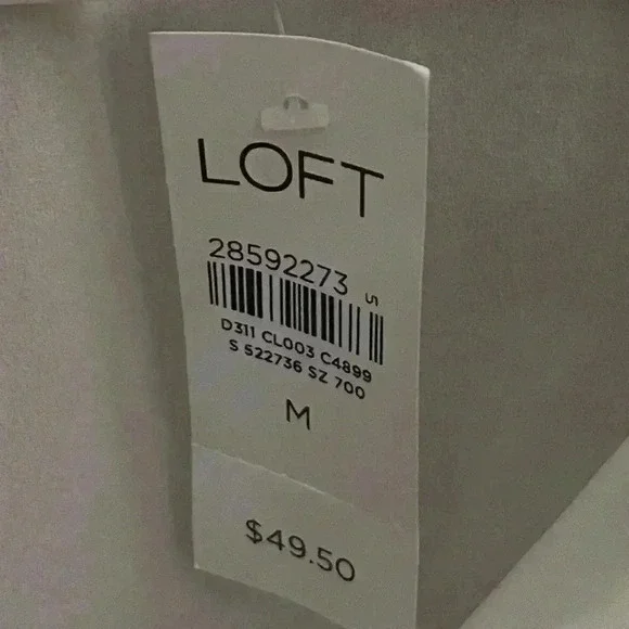 LOFT white blouse with black piping - Picture 4 of 4